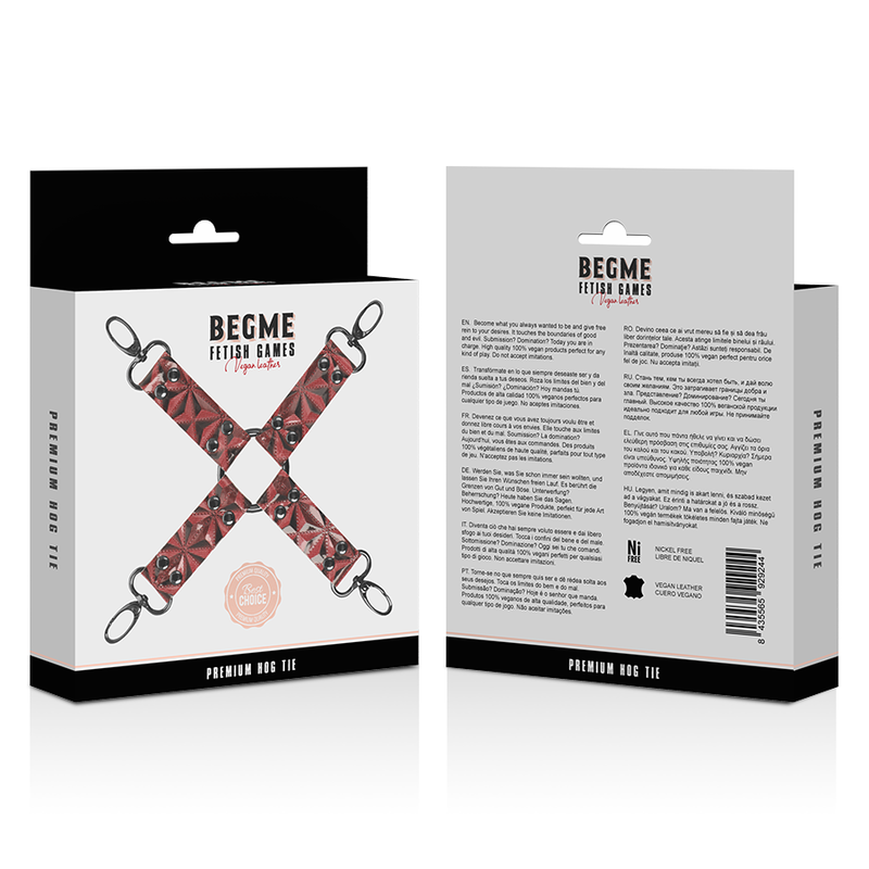 BEGME CRAVATE DE PORC EN CUIR VEGAN PREMIUM EDITION ROUGE