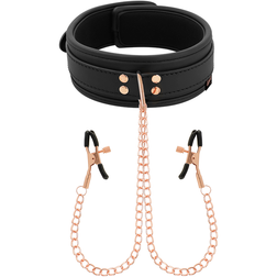 Collier néoprène avec pinces à tétons rose gold — vue 2
