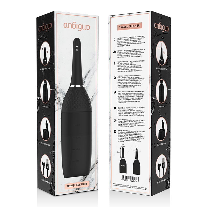 Douche anale automatique rechargeable 5 intensités 210 ml — vue de profil