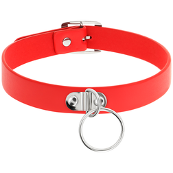 COQUETTE CHIC DESIRE COLLIER CUIR VEGAN ROUGE FEMME ACCESSOIRE FETICHE