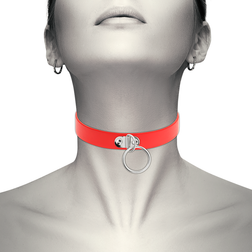 COQUETTE CHIC DESIRE COLLIER CUIR VEGAN ROUGE FEMME ACCESSOIRE FETICHE