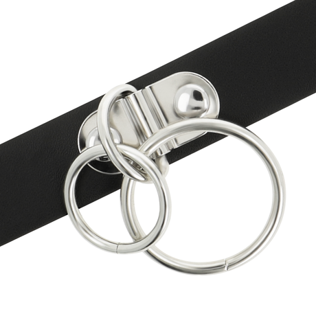 COQUETTE CHIC DESIRE RAS DE COU DOUBLE ANNEAU EN CUIR VEGAN