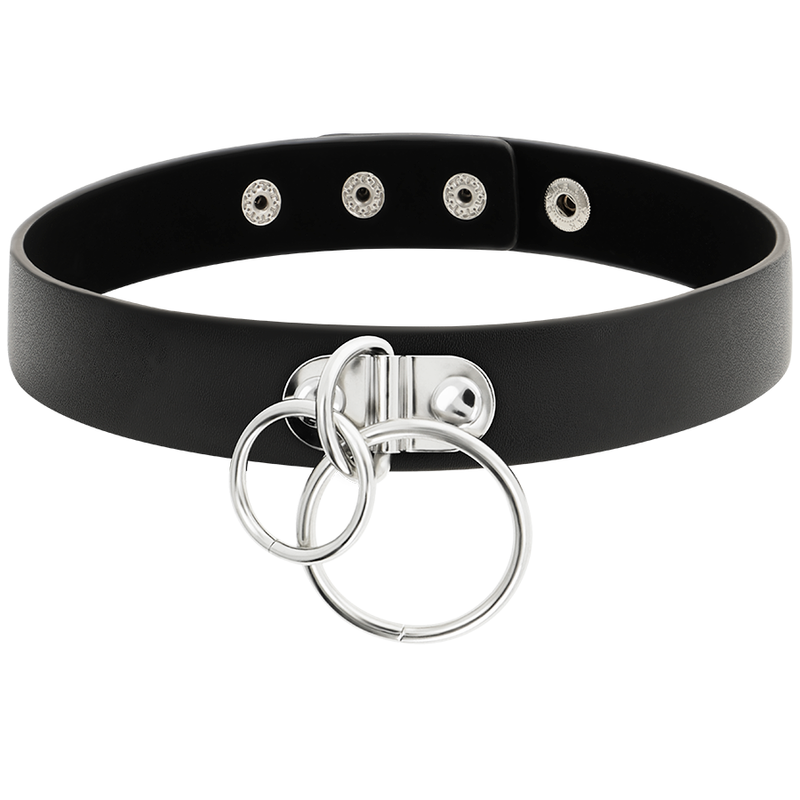 COQUETTE CHIC DESIRE RAS DE COU DOUBLE ANNEAU EN CUIR VEGAN