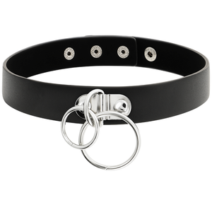 COQUETTE CHIC DESIRE RAS DE COU DOUBLE ANNEAU EN CUIR VEGAN