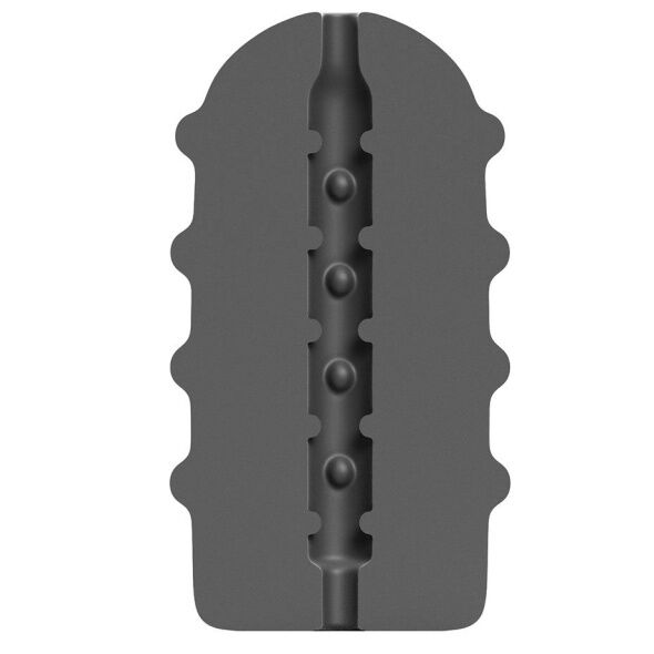 Gaine de masturbation à billes internes 17 cm — vue de profil
