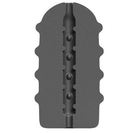 Gaine de masturbation à billes internes 17 cm — vue de profil