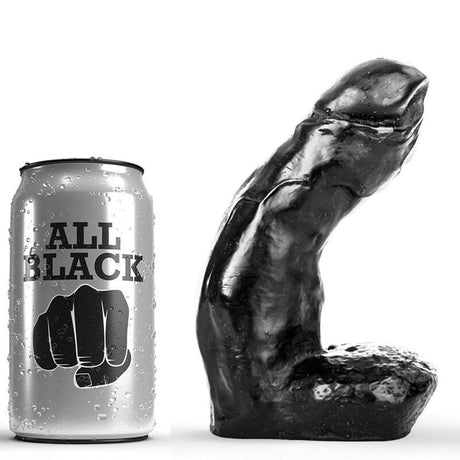 Gode semi réaliste noir XL avec testicules 15 cm · All Black · Godes Réalistes