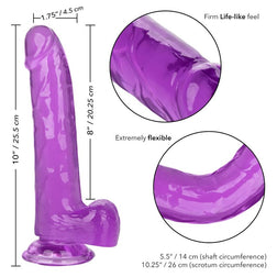 Gode réaliste doux et flexible, violet 20,3 cm — Size Queen 8"