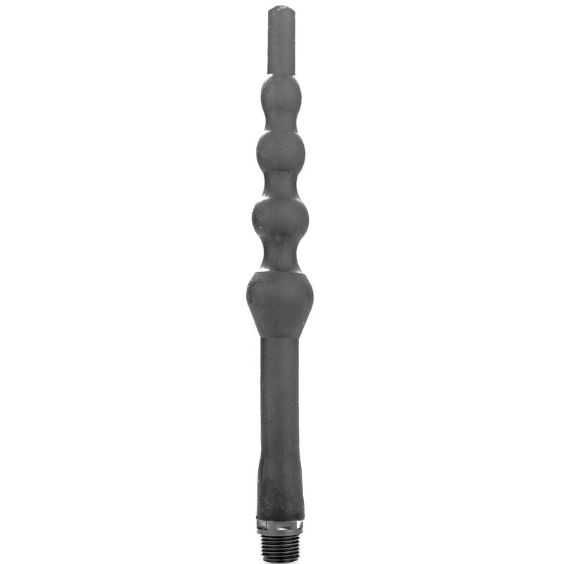 Nettoyant sextoys Canule de douche anale à boules graduées silicone 27 cm vu de face