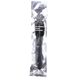 Douche anale Mega Ripple avec longue canule ondulée en silicone noir.