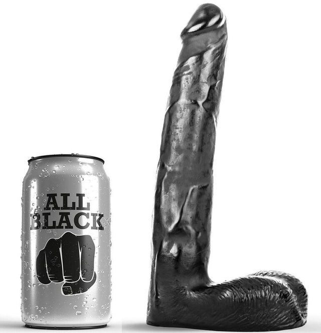Gode réaliste très veiné 21 cm avec testicules · All Black · Godes Réalistes