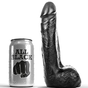 Gode réaliste veiné 20 cm avec testicules · All Black · Godes Réalistes