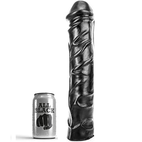 Gode XL noir veiné souple 32 cm — vue de face