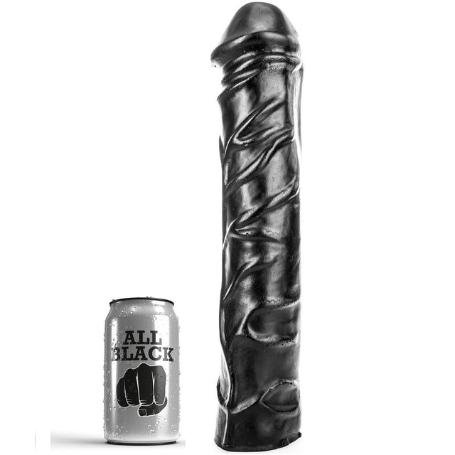 Gode XL noir veiné souple 32 cm — vue de face