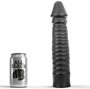 Gode annelée 26 cm · All Black · Gode Anal