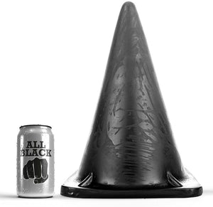 Plug anal Cône de dilatation pyramidal 30 cm diamètre 18 cm en PVC noir 30.0 cm vu de face