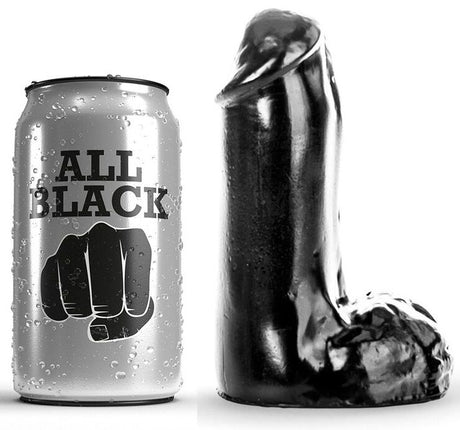 Gode PVC 13 cm avec testicules · All Black · Godes Réalistes