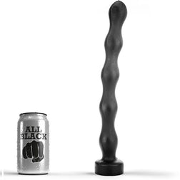 Analkette mit 5 abgestuften Kugeln 32 cm, Durchmesser 3,5 cm aus schwarzem PVC 32.0 cm — Vorderansicht