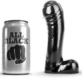 Gode compact noir 15 cm avec testicules · All Black · -Godes point G