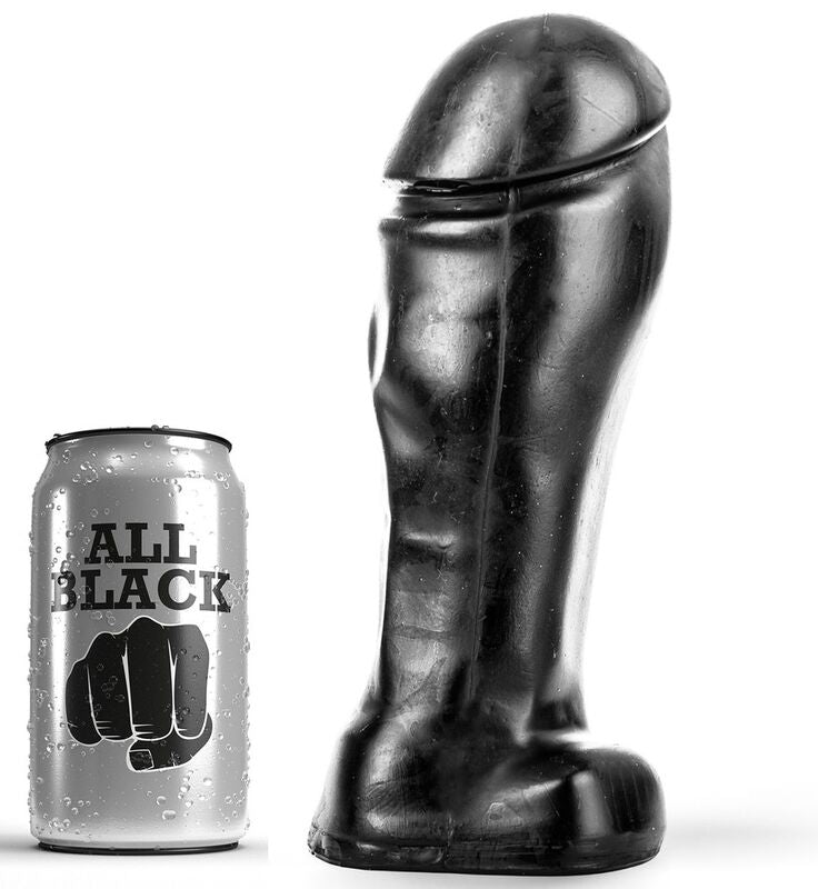 Black Wide-Head Dildo, 22 cm