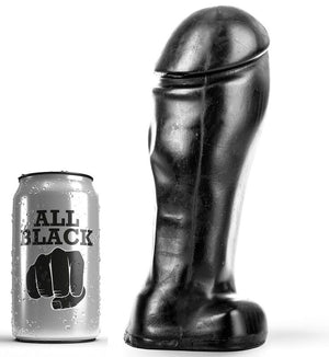 Black Wide-Head Dildo, 22 cm