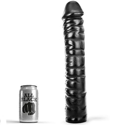 Gode xxl Dong XXL nervuré spirale — 38 cm en PVC vu de face pour un plaisir sensuel ou intense
