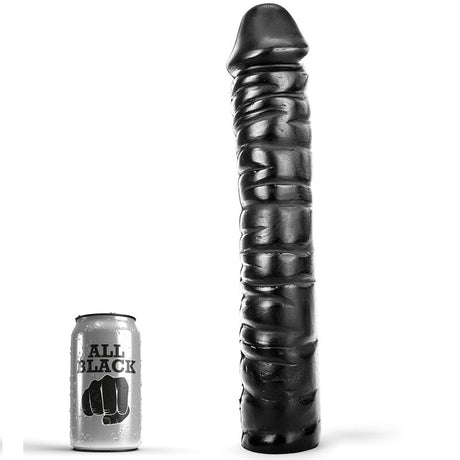 Dong XXL nervuré spirale — 38 cm · All Black · Godes Réalistes