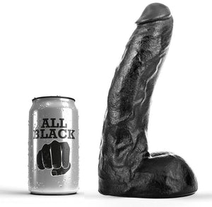 Gode réaliste épais 22 cm diamètre fin avec testicules · All Black · Godes Réalistes