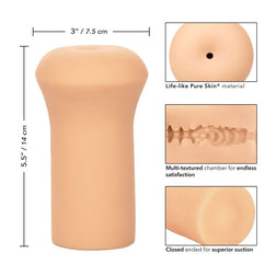 Schéma technique des dimensions et détails du masturbateur à succion