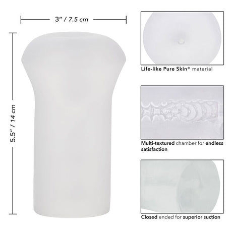 Masturbateur souple transparent ouvert — en situation