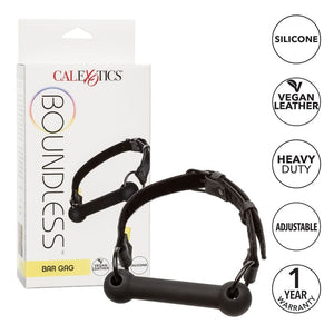 Bâillon barre silicone avec sangle velcro — vue de profil