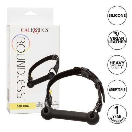 Bâillon barre silicone avec sangle velcro — vue de profil