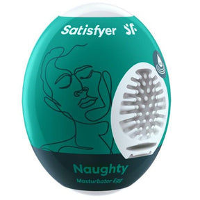 Œuf masturbateur modèle Egg Naughty en TPE transparent pour le plaisir intime.