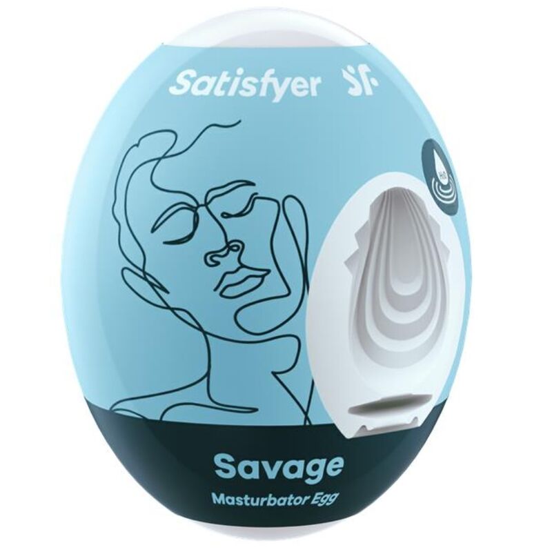 Œuf masturbateur souple jetable — Eggs Savage en TPE blanc vu de face