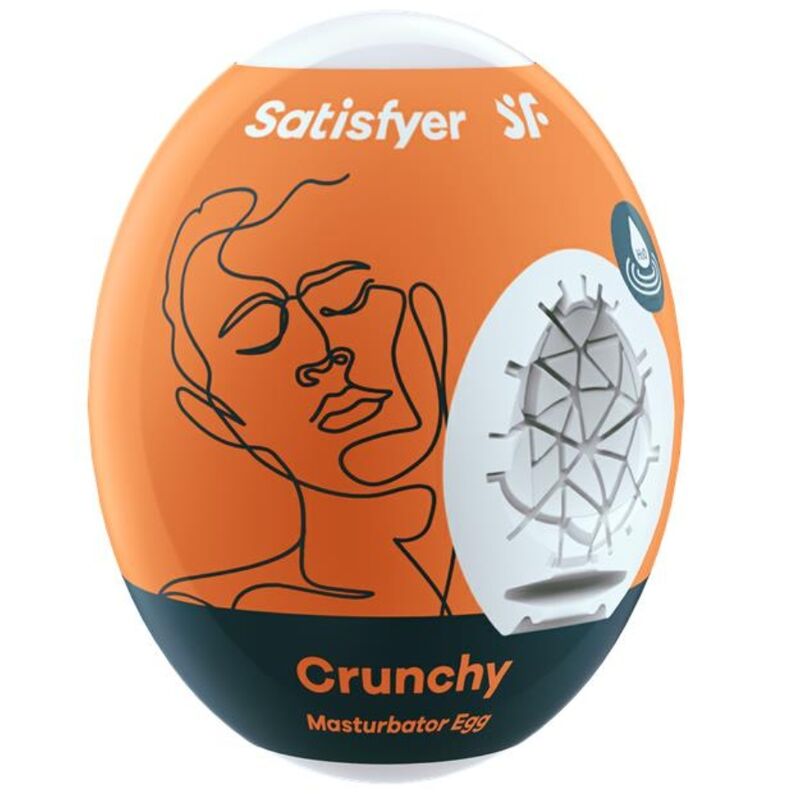 Œuf masturbateur souple jetable — Eggs Croquant en TPE blanc vu de face