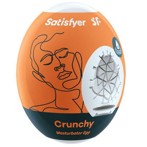 Œuf masturbateur souple jetable — Eggs Croquant en TPE blanc vu de face