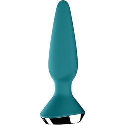 Plug vibrant connecté double moteur Vert — vue de profil
