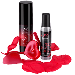 Coffret massage chaud fraise avec pétales — Tentation Rouge