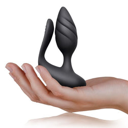 Vibromasseur double stimulation anal + périnée télécommandé — vue de profil