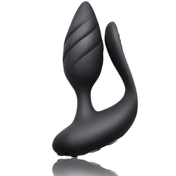 Vibromasseur double stimulation anal + périnée télécommandé — vue détaillée