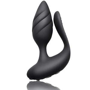 Vibromasseur double stimulation anal + périnée télécommandé — vue détaillée