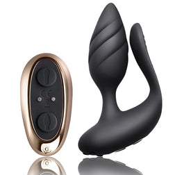 Plug anal Rocks-Off Vibromasseur double stimulation anal + périnée télécommandé — Cocktail vu de face