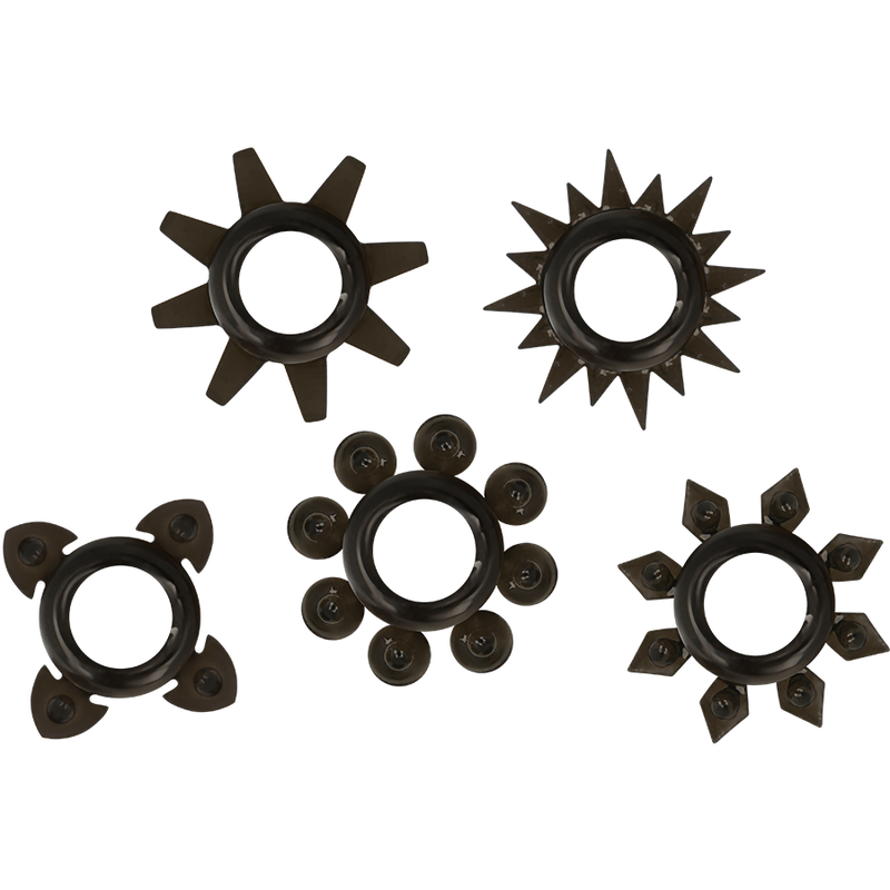 OHMAMA LOT DE 5 ANNEAUX TESTICULES ET PENIS EN SILICONE