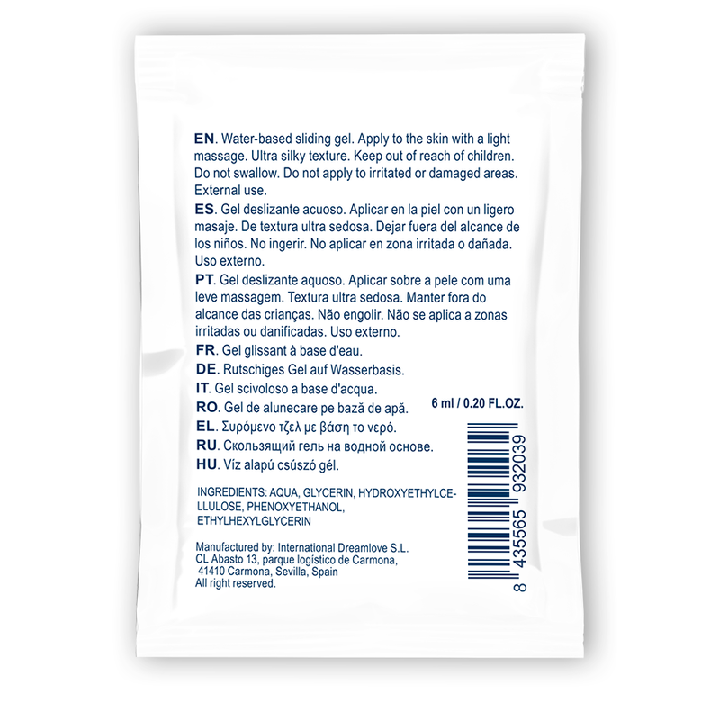 WATERFEEL GEL DE GLISSEMENT NEUTRE BASE DEAU 6 ML