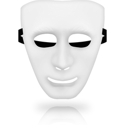 Masque blanc anonyme rigide visage complet — vue 2