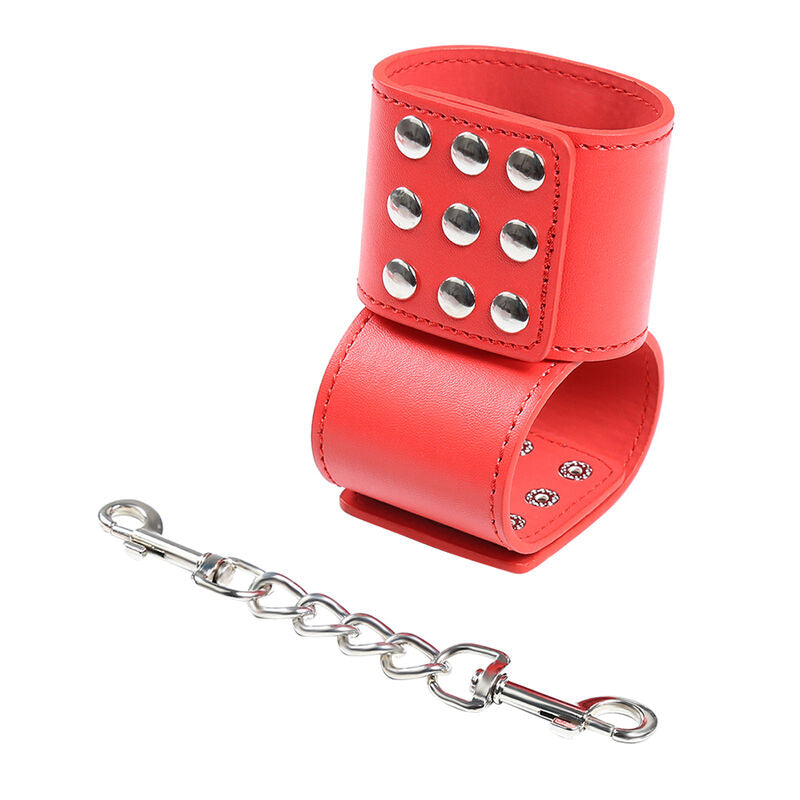 OHMAMA FETISH MENOTTES ROUGES AVEC FERMETURE A PRESSION