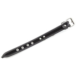 Menottes simili cuir noir fines avec mousqueton — vue 6