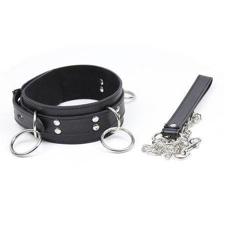 OHMAMA FETISH COLLIER DE SOUMISSION AVEC 3 ANNEAUX