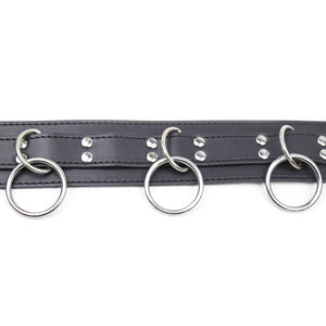 OHMAMA FETISH COLLIER DE SOUMISSION AVEC 3 ANNEAUX