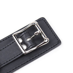 Collier soumission simili cuir 3 D-rings avec laisse chaîne — vue 6